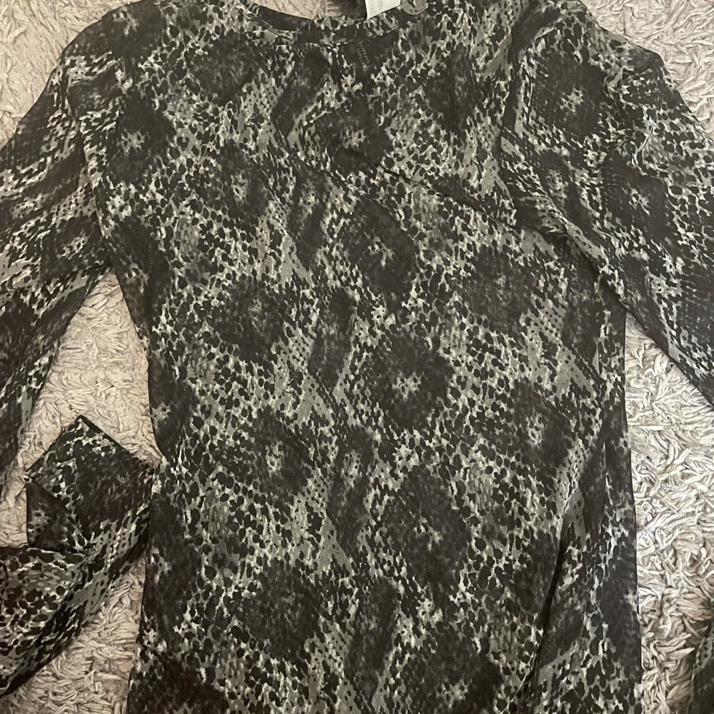 snakeskin mesh long sleeve shirt from forever 21